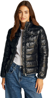Tommy Jeans Cazadora acolchada Mujer Essential Tape brilante, Negro (Black), XL