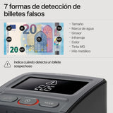 Safescan 155-S Detector de billetes falsos automático para verificar rápidamente billetes - Detector billetes falsos con 7 puntos de detección - Detector de billetes falsos 100% fiable