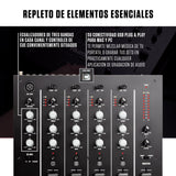 Numark M6 USB Mesa de Mezclas DJ de 4 Canales, Interfaz de Audio Integrada, EQ de 3 Bandas, Entrada Micro y Crossfader Reemplazable con Control de Curva