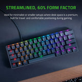 Razer Huntsman Mini (Purple Switch) - Teclado Gaming, compacto para juegos del 60% con interruptores opto-mecánicos (tapas de teclas PBT, cable USB-C desmontable) Teclado Español - Negro