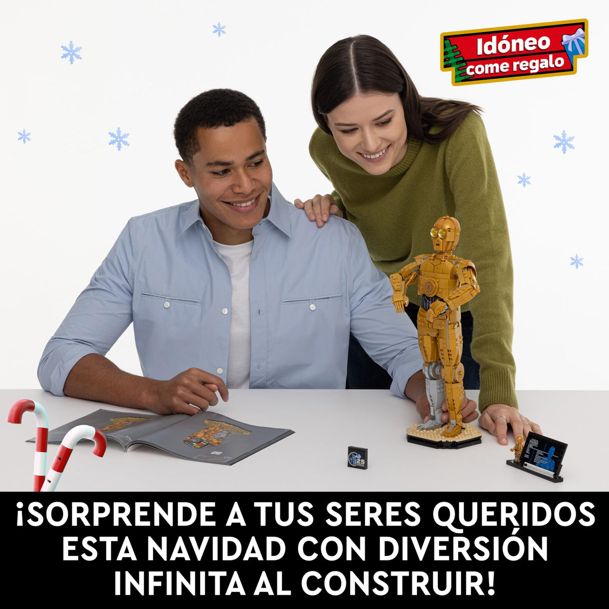 LEGO Star Wars 75398 C-3PO Figura de Droide - Kit de Maquetas para Adultos de Colección - Base, Placa Informativa y Minifigura - Regalo para Hombres y Mujeres Fans de la Saga