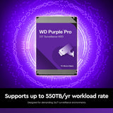 WD Purple Pro 26TB Smart Video Disco Duro Interno de 3,5" - 7200 RPM, AllFrame Technology, 550 TB/año, 512 MB Caché