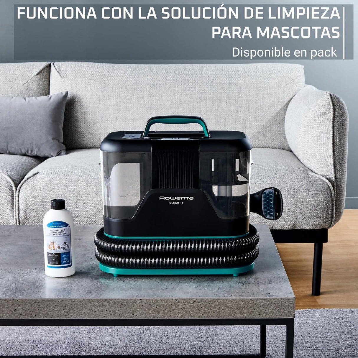 Rowenta Clean It, Aspirador de tapicerías, Limpieza Rápida y Fácil, Apto para Suciedad de Mascotas, Alfombras, Interior del Coche, 750w, 6acc, IN5020F0