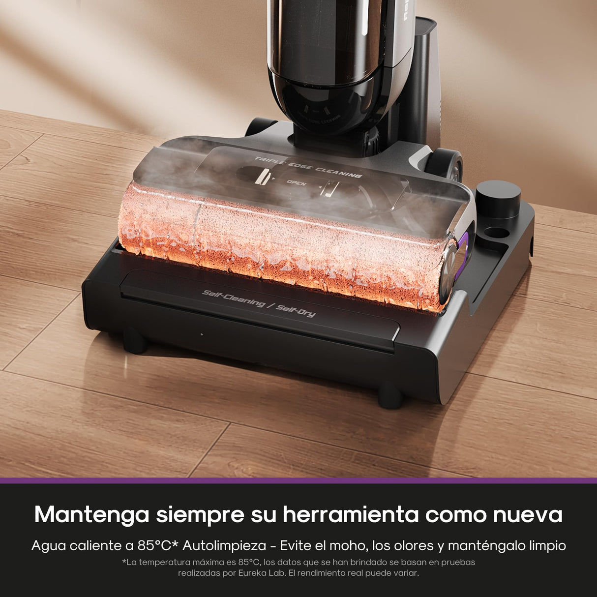 EUREKA RapidWash NEW730 Aspiradora Fregadora Sin Cable en Seco y Húmedo, Posición Baja de 170°, 21600 Pa, Lavado con Agua Caliente a 85°C, Secado en 5 Minutos, Autolimpieza, Antienredos