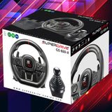 Subsonic Volante de carreras Superdrive GS650X con cambio manual, 3 pedales y levas de cambio para Xbox Serie X/S, PS4, Xbox One (programable)