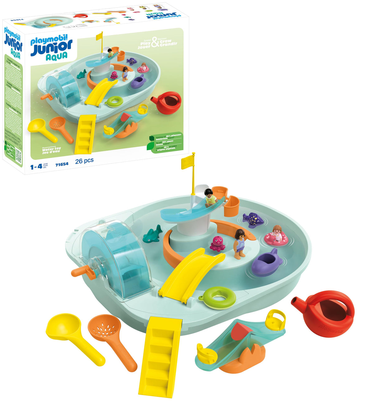 PLAYMOBIL Junior Aqua 71654 Juego de Aventuras acuáticas, Incluye Adorable pez, Juguete sostenible Hecho de plásticos a Base de Plantas, Juguetes para niños a Partir de 1 año