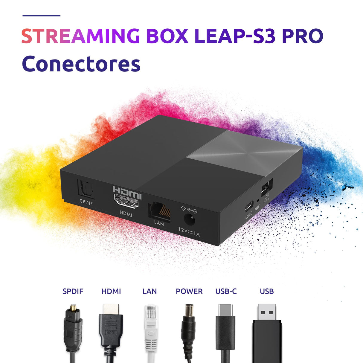 STRONG Leap-S3 Pro TV Streaming Box 4K UHD Google TV con Puerto Ethernet, Android 12, 4GB RAM + 32GB Almacenamiento, Wi-Fi 6, Chromecast Integrado, Control por Voz Google, Dolby Atmos Y Dolby Vision