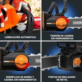 WORX WG350E Nitro - Motosierra profesional con batería de 20 V, potente sierra para madera, 10 m/s, longitud de corte de 30 cm, compacta y segura, lubricación automática, tensor de cadena