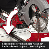 Einhell Ingletadora telescópica TE-SM 36/210 Li-Solo Power X-Change (36 V, iones de litio, Ø210x Ø30 mm hoja, función de tracción de marcha suave, láser de línea de corte, sin batería y cargador)