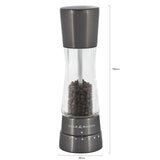 Cole & Mason Derwent Gunmetal Molinillos de Sal y Pimienta, Molinillo Especias, Juego de Molinillos con Grosor Ajustable, Acero Inoxidable/Acrílico, 190mm, H59428G