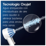 Oral-B Centro De Salud Bucal Irrigador: Irrigador Dental de Agua, Cabezal Oxyjet, Cabezal Water Jet + Cepillo de Dientes Eléctrico iO6 con Cabezal de Recambio, Regalos Originales para Mujer y Hombre