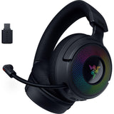 Razer Kraken V4 - Wireless Gaming Headset (3 Modes Connectivity, Triforce 40mm Drivers, 9-Zone RGB Earcup Lighting, Mix & Volume adjustments, THX Spatial Audio) Black