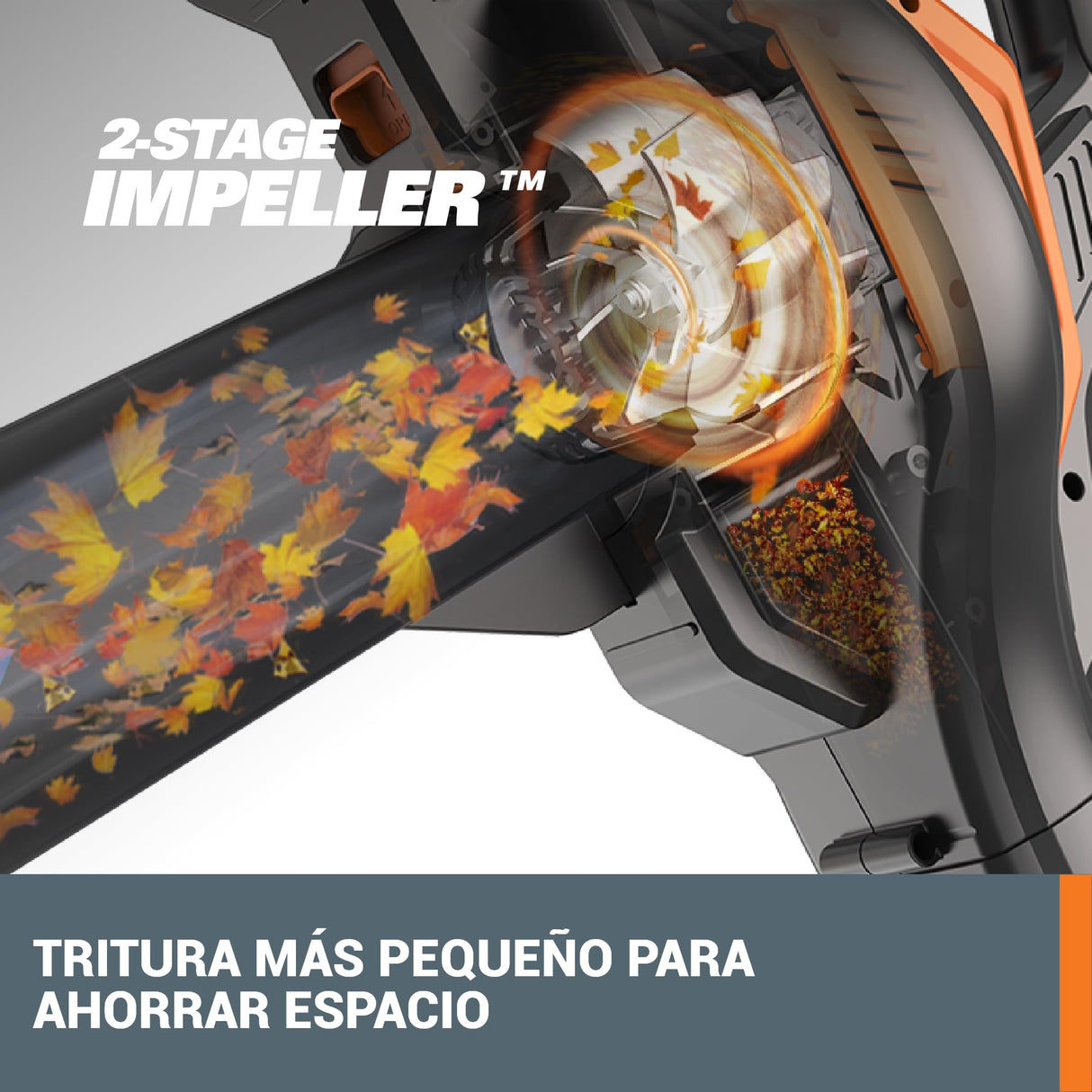 WORX Aspirador de Hojas 40V Máx. 2x20V | WG583E.9 | PowerShare | Sin batería ni Cargador |2 en 1 Recoger y aspirar – Bolsa de 35 L | Incluye Toberas | Ligero