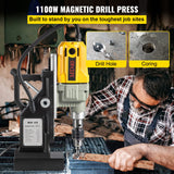 VEVOR Taladro Magnético 12000N Taladradora Magnético Profesional 1100W Taladro de Núcleo Magnético Taladradora Magnético Profesional Taladro Magnético con Conexión Al Cuello Base Magnética