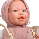 ARIAS - Muñeca Reborn Avana de 45 cm con Canastilla Mimbre, Bebé Realista con Ropita Rosa, Chupete y Chupetero, Extremidades de Vinyl y Cuerpo Blando, Juguete para Niños y Niñas +3 años (ARI98122)