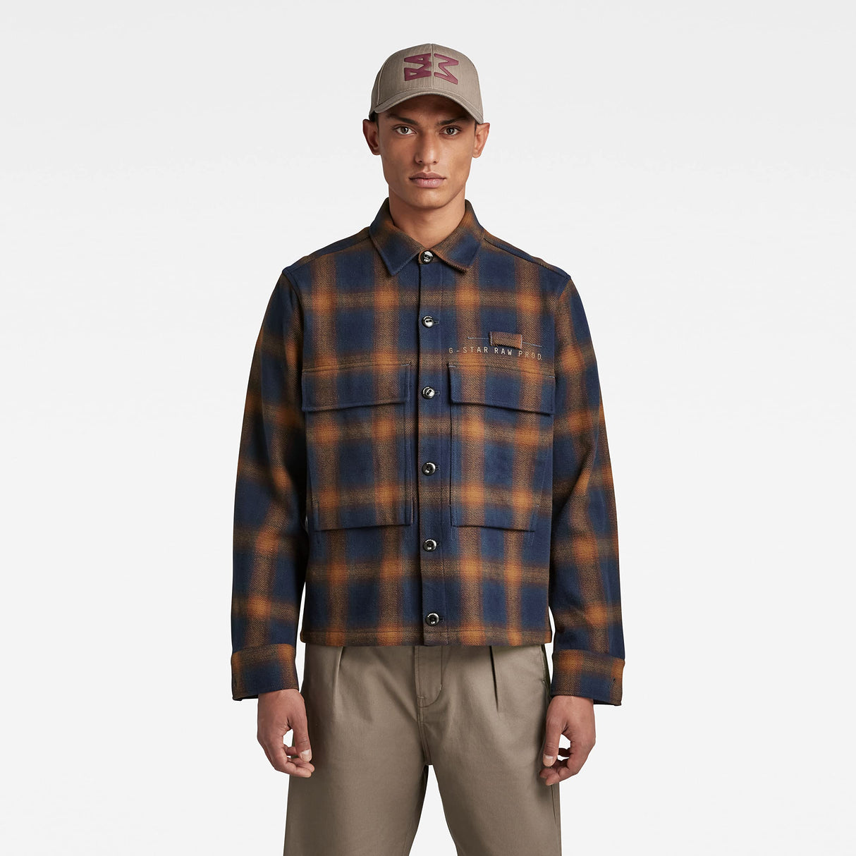 G-Star Para Hombre Sobrecamisa Unisex Pocketony Service, Multicolor (sartho blue blur check D21067-C904-C755), S