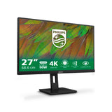 Philips 27B1U3900 Monitor 27" UHD, WLED, 60Hz, IPS, 4 ms GtG, Adaptive Sync., TUV Eye Comfort, Altavoces, Altura Ajustable (3840x2160, 2X HDMI 2.0, 1x DP 1.4, USB-C) Negro