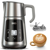 Dreo Espumador de Leche Todo en Uno, Creador de Espuma Automático para Microespuma de Nivel de Arte en Latte y Café Caliente/Frío, Calentador de Leche Eléctrico de 27oz/800ml con más de 30 Bebidas