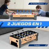 Serenelife Mesa de Hockey de Aire de 38”, Futbolin de 40”, 2 en 1, Giratoria, Ideal para el hogar, Salas de Juego, Arcades, Fiestas y reuniones Familiares