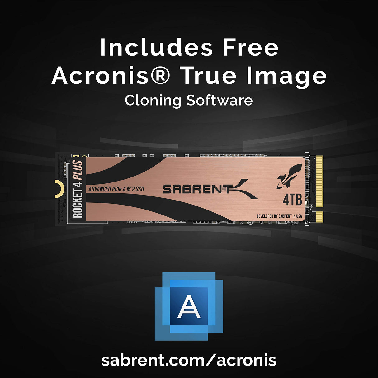 SABRENT Rocket Unidad de estado sólido interna 4 PLUS SSD con disipador térmico de 4TB PCIe Gen 4 NVMe M.2 2280, velocidad extrema, gestión térmica [SB-RKT4P-HTSP-4TB]