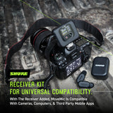 Shure MoveMic One - Pro Direct to Phone Micrófono inalámbrico Lavalier para iPhone y Android, Bluetooth Mini Mic, Carga de 24 horas, Configuración rápida, IPX4, Compact & Portable Clip Lav (MV-ONE-Z6)