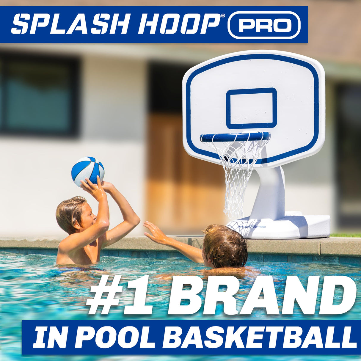 GoSports Splash Hoop - Juego de Baloncesto para Piscina, Incluye aro de Baloncesto acuático Junto a la Piscina, 2 Pelotas y Bomba, Elige tu Estilo