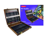DERWENT Lápices de Colores Derwent Studio para Dibujar y Colorear, Set de 48 en Caja de Madera de Regalo, Ideal para Ilustrar y Detallar, Calidad Profesional, 0700822