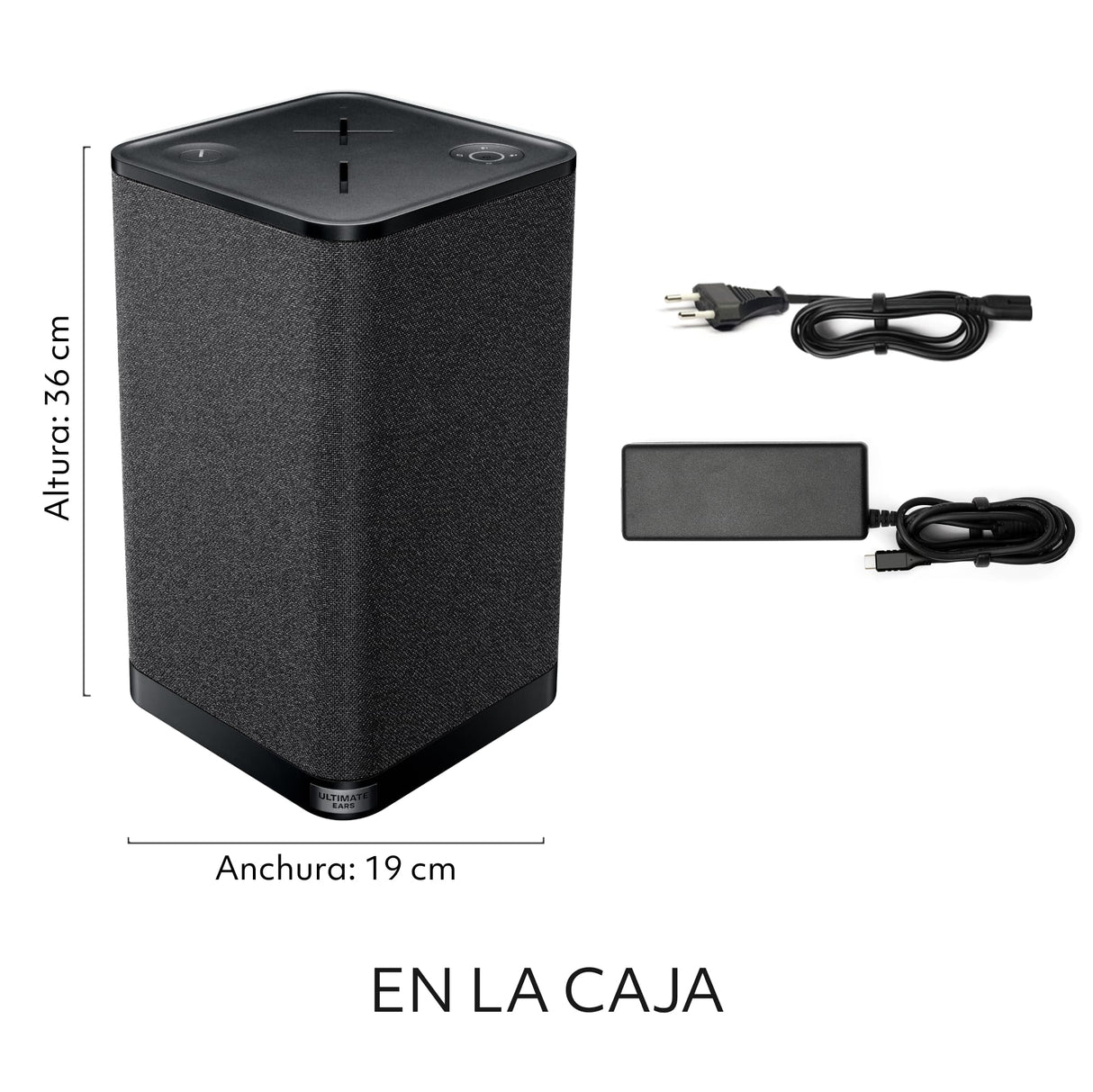 ULTIMATE EARS HYPERBOOM, Altavoz Bluetooth inalámbrico portátil, Altavoz potente, Graves magníficos, Resistente al agua IPX4, Radio de acción de 45 m - Negro