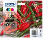 Epson Tinta Original Multipack 4 Colores 503XL - Cartucho Negro, Cian, Magenta y Amarillo en Tamaño XL