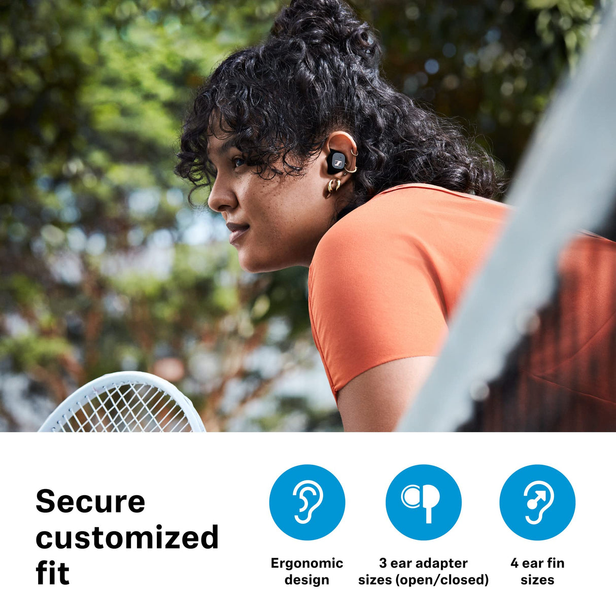 Sennheiser Sport True Wireless - auriculares intraurales Bluetooth para estilos de vida activos, cancelación de ruido, controles táctiles, y batería de 27 horas de duración, Negro