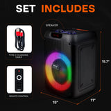 Pyle Altavoz de Fiesta Bluetooth, Sistema True Wireless Stereo, Grande, Portatil