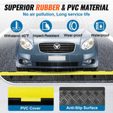 VEVOR Rampa de Protección de Cable 5 Piezas 2 Vías Canaleta Pasacables de Suelo 3 x 3 cm Protector de Cables de Caucho y PVC Capacidad de Carga 5443 kg Cubiertas de suelo para Cables Negro y Amarillo
