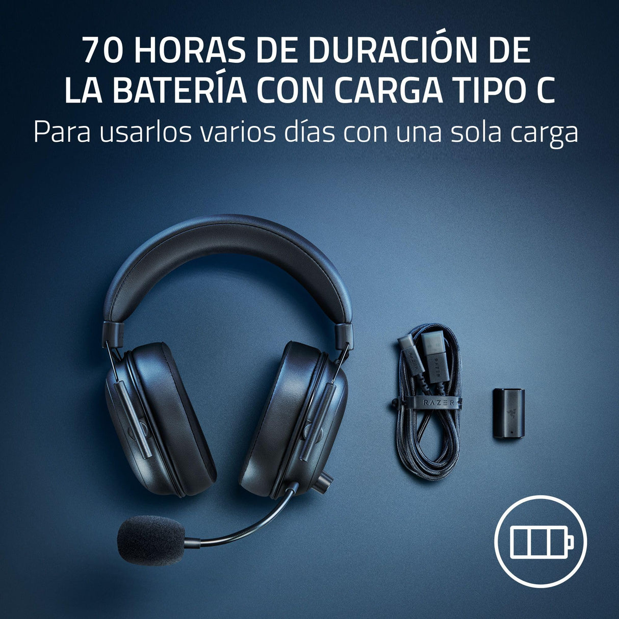 Razer BlackShark V2 HyperSpeed para PC - Auriculares para esports inalámbricos y ligeros (280 g, Micrófono HyperClear, Diafragmas TriForce de titanio de 50 mm, Bluetooth) Negro