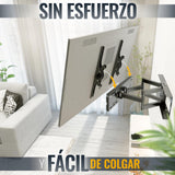 RICOO Soporte TV Pared Giratorio Inclinable Televisión 30-65" (76-165cm) R08 Brazo articulado Televisor LED/LCD/Curvo VESA 200x200-400x400