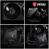 MSI MEG CORELIQUID S280 Refrigeración Líquida AIO CPU - Pantalla IPS 2,4", Bomba Asetek 7ma Gen, Fan VRM, 2 Fans Silent Gale P14, Tubos Anti-Evaporación, MSI Center Personalizable - Admite AMD e Intel