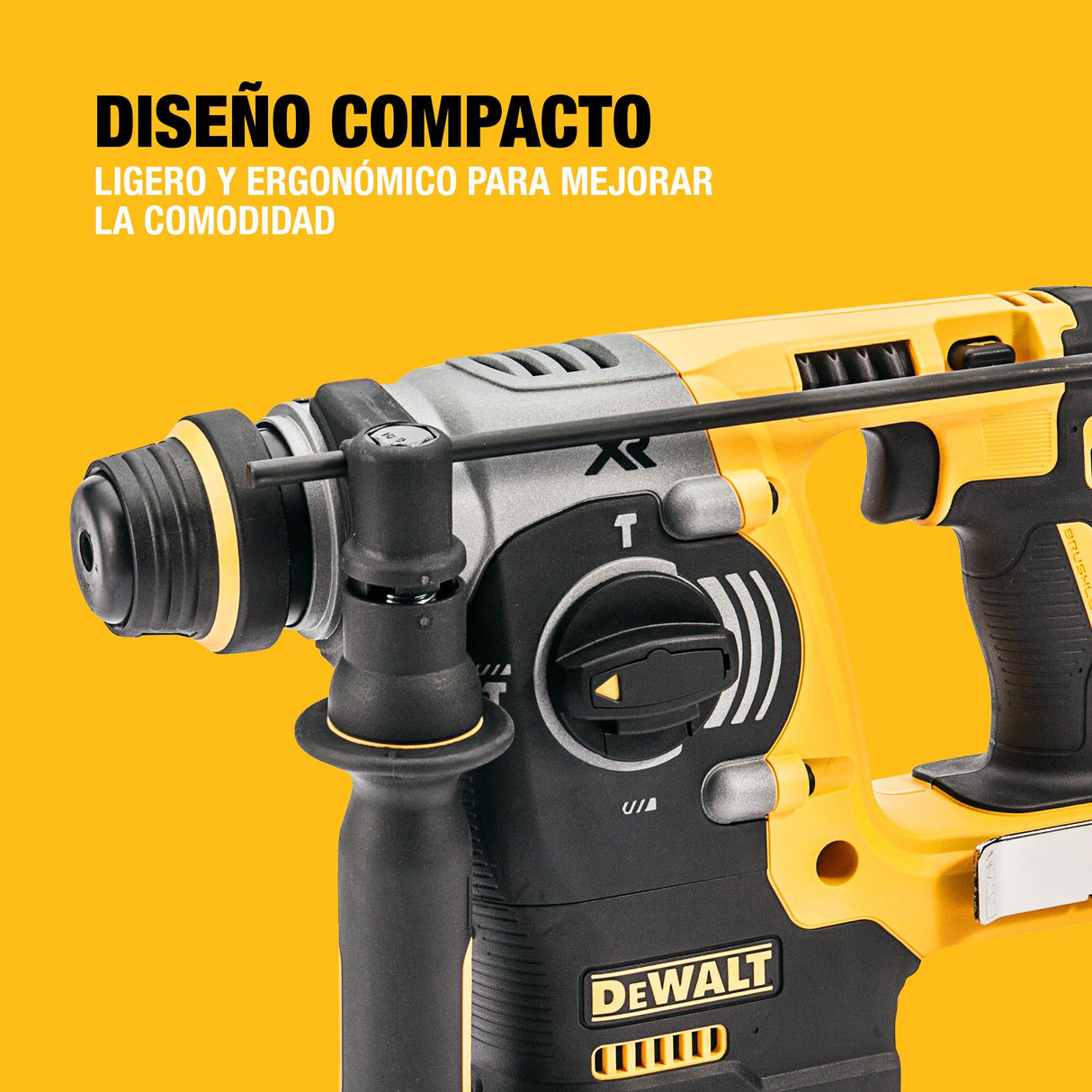 DEWALT Taladro Percutor SDS-Plus sin escobillas XR 18V de 24 mm con 2 baterías de 5Ah, cargador multi-voltaje XR y caja de herramientas resistente TSTAK, DCH273P2T-QW.