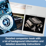 FRANZIS 67501 - Ford Mustang V8 - a True-to-Life Model Kit of 1:4 Scale of The Ford Mustang Engine, Original motorsound and a Comprehensive accompanying Handbook with 100 Pages
