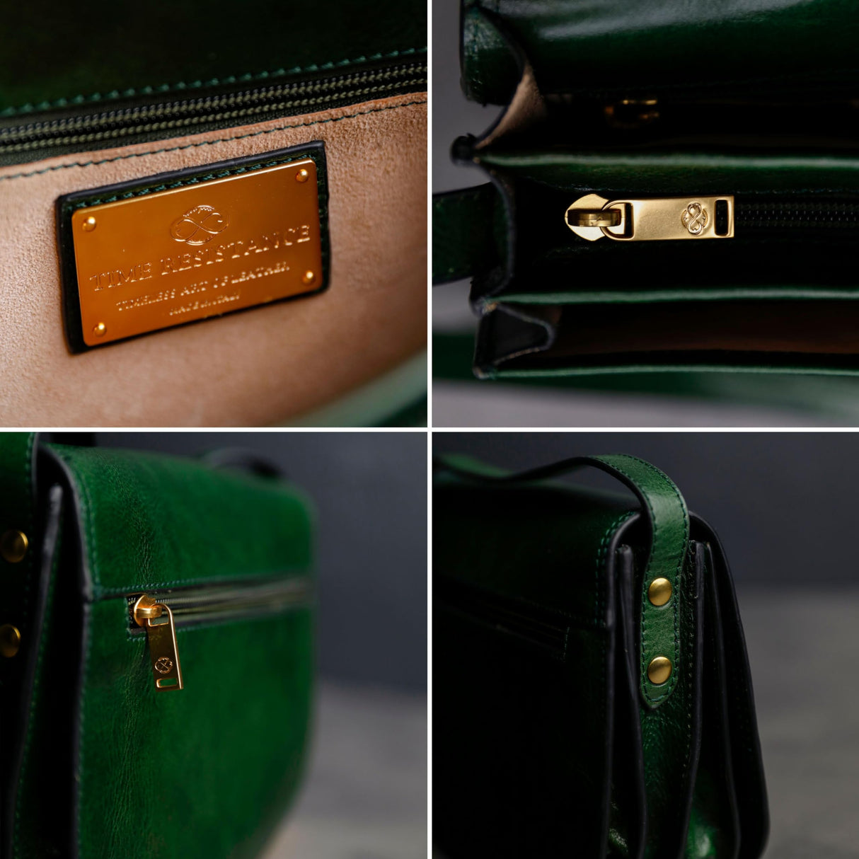 Time Resistance Bolso Bandolera de Cuero para Mujer - Tipo Mensajero con Cuero de Vachetta, Hecho a Mano en Italia - Ideal para Llevar Todo lo que Necesitas