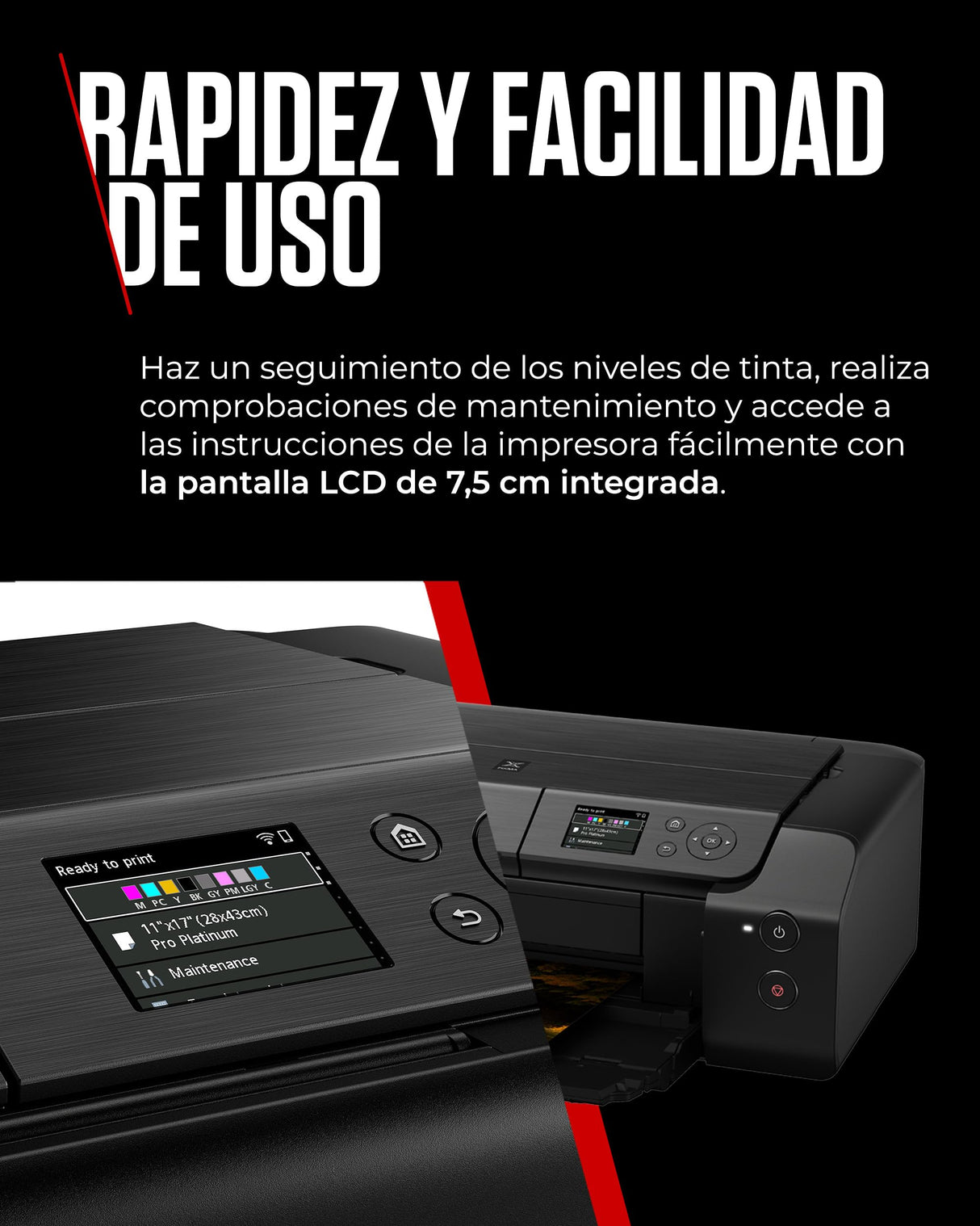 Canon Pixma PRO-200S Impresora Fotográfica Profesional, Sistema de Inyección de Tinta, A3+, WiFi, 8 Cartuchos de Tinta, Impresión Sin Bordes, Impresión de Alta Velocidad, Negro