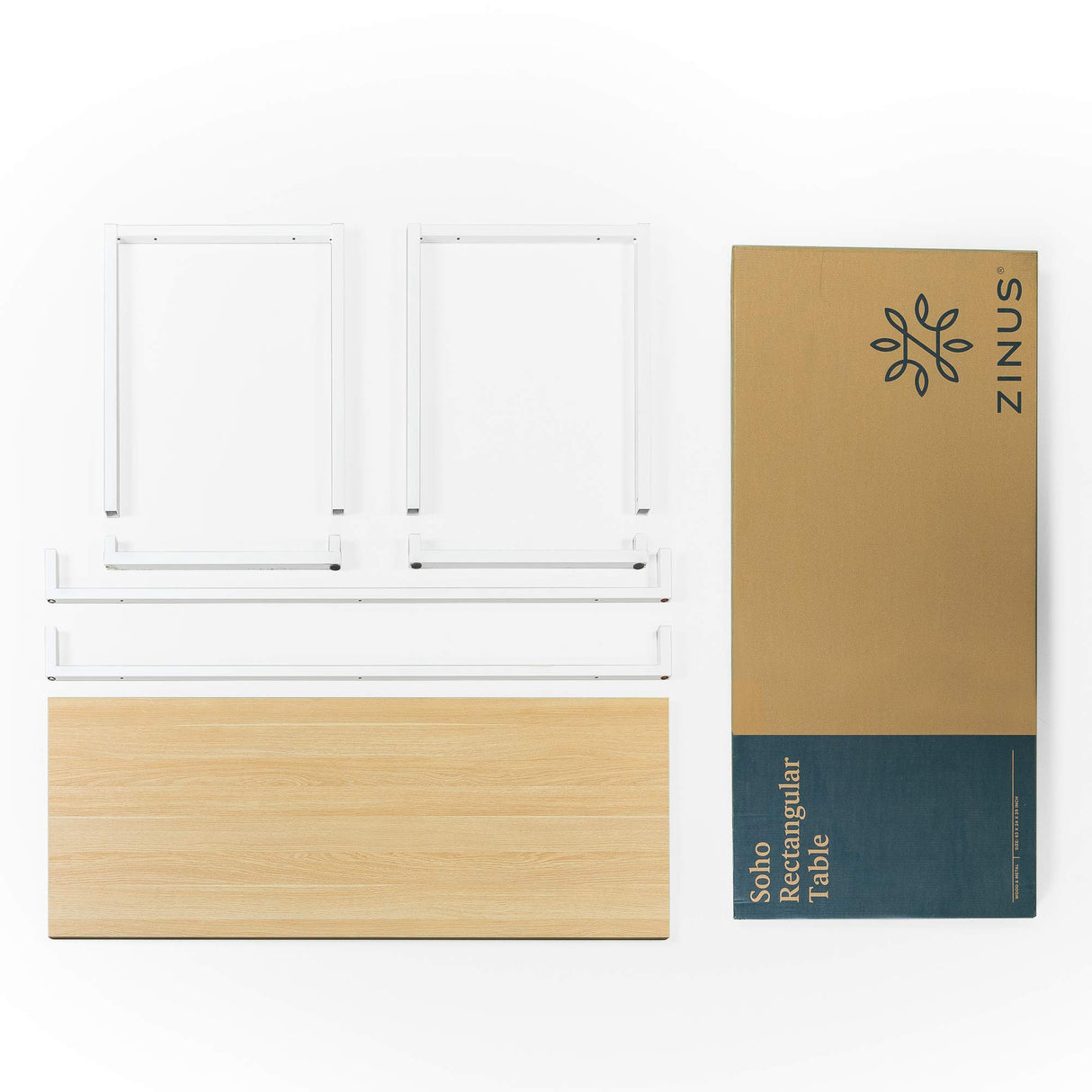 Zinus Jennifer Mesa de escritorio 160x61x74 cm - Mesa de estudio moderna de metal y madera - Mesa de ordenador - Marrón y blanco