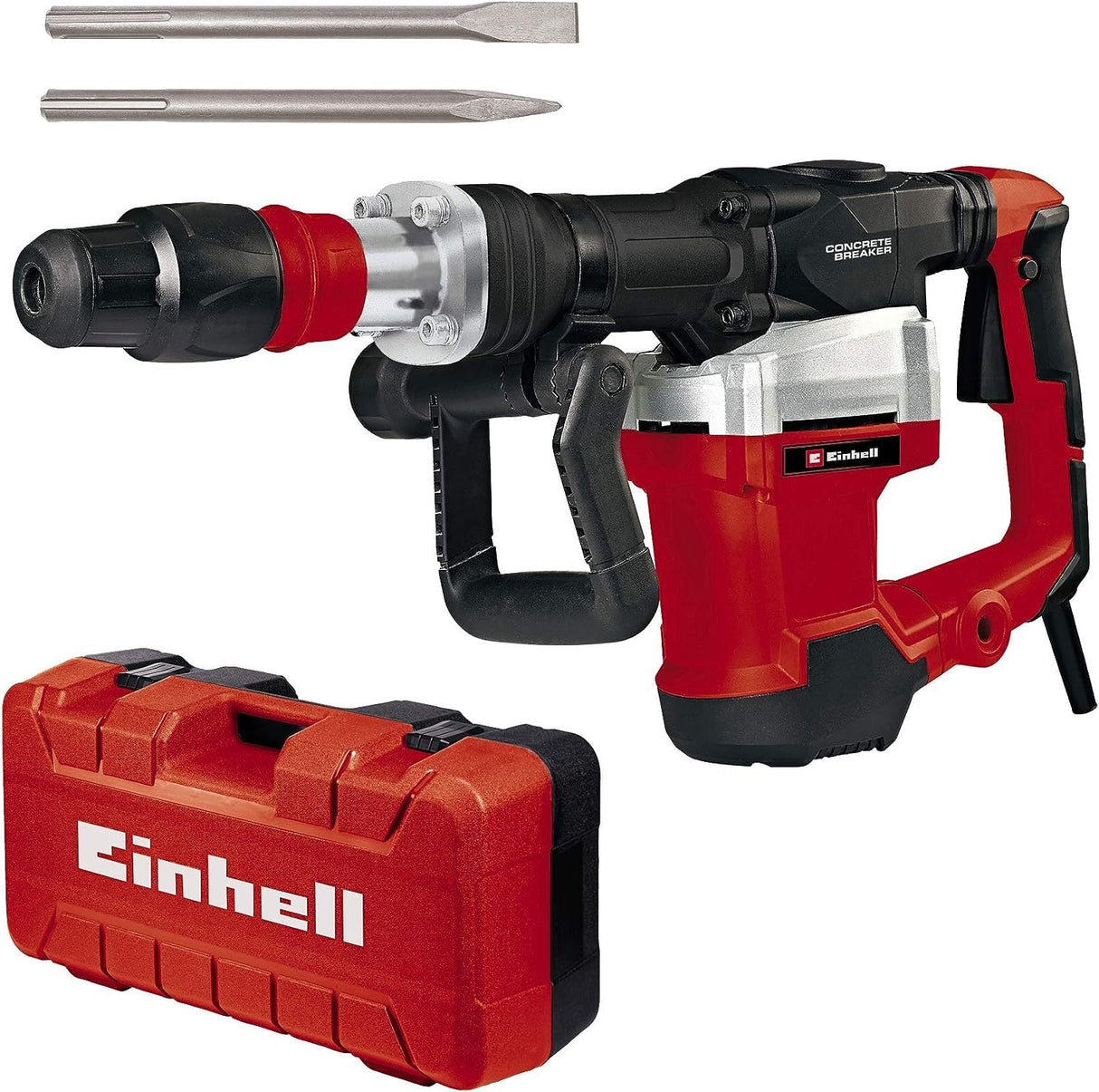 Einhell Martillo de demolición TE-DH 32 (1500 W, 32 J, 1900 min-1, portaherramientas SDS-max, mango principal+empuñadura suave, incl. cincel de punta/plano, e-box)