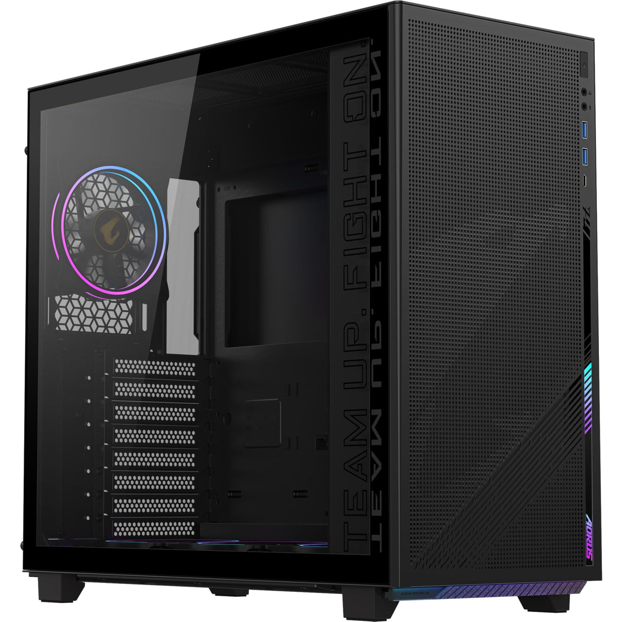 Aorus C400 - Carcasa de Cristal para Torre Media, Color Negro