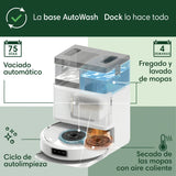 iRobot Roomba Plus 505 Combo con Base AutoWash multifunción y autolimpiable, mopas DualClean con PerfectEdge, PrecisionVision IA, Clearview Pro LiDAR, Secado Aire Caliente mopas, 75 días autovaciado_B