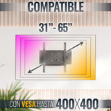 RICOO Soporte TV Pared 31-65" Pulgadas (79-165cm) R23-S Brazo articulado Giratorio Inclinable Colgador televisión Universal VESA 200x200-400x400 Negro