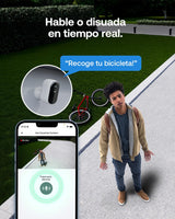 Arlo Essential 3 HD + 3 Paneles solares, cámara WiFi Exterior, batería de 6 Meses, visión Nocturna, Audio bidireccional, 3 cámaras Blancas