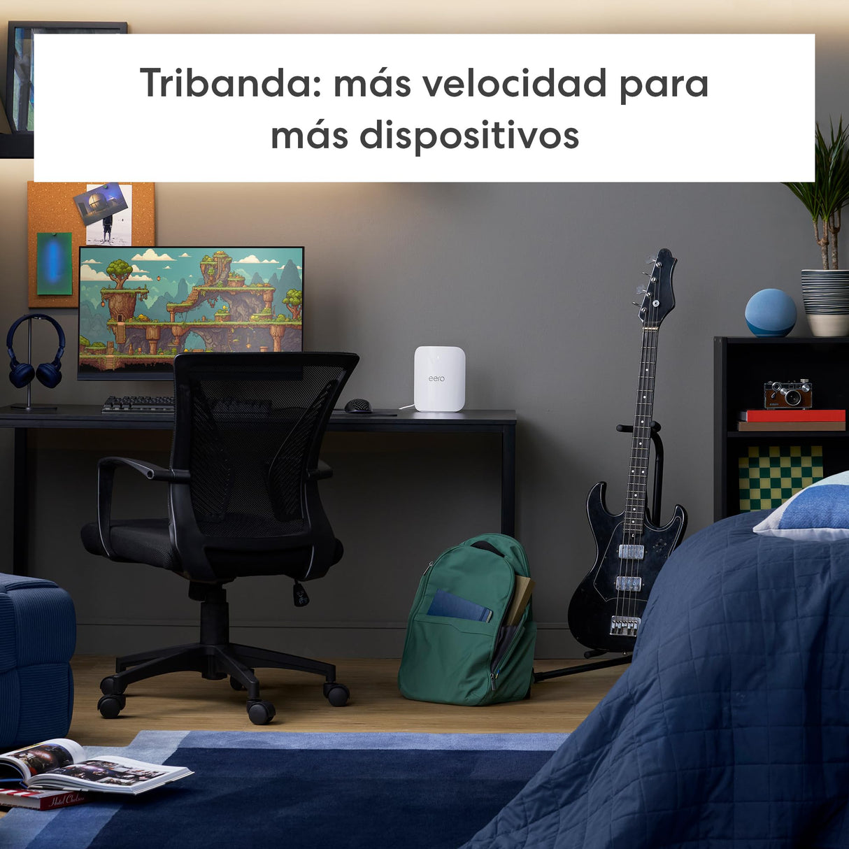 Router wifi de malla eero Pro 7 de Amazon (último modelo): tribanda con Wi-Fi 7, compatible con velocidades de red de hasta 5 Gb/s y cobertura de hasta 190 m² (1 unidad)