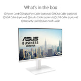 Asus VA24EQSB-W - Monitor Profesional de 23.8 Pulgadas, Full HD, IPS, Sin Marco, 75 Hz, Sincronización Adaptativa, Luz Azul Baja, Sin Parpadeos, Diseño Ergonómico, Montaje en Pared