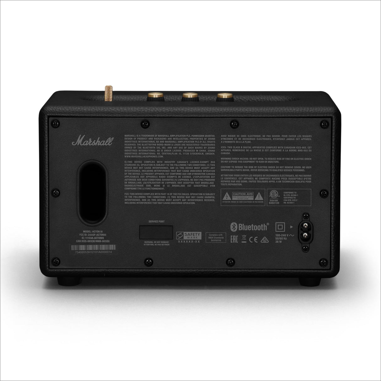 Marshall Acton III Altavoz Bluetooth inalámbrico, Negro