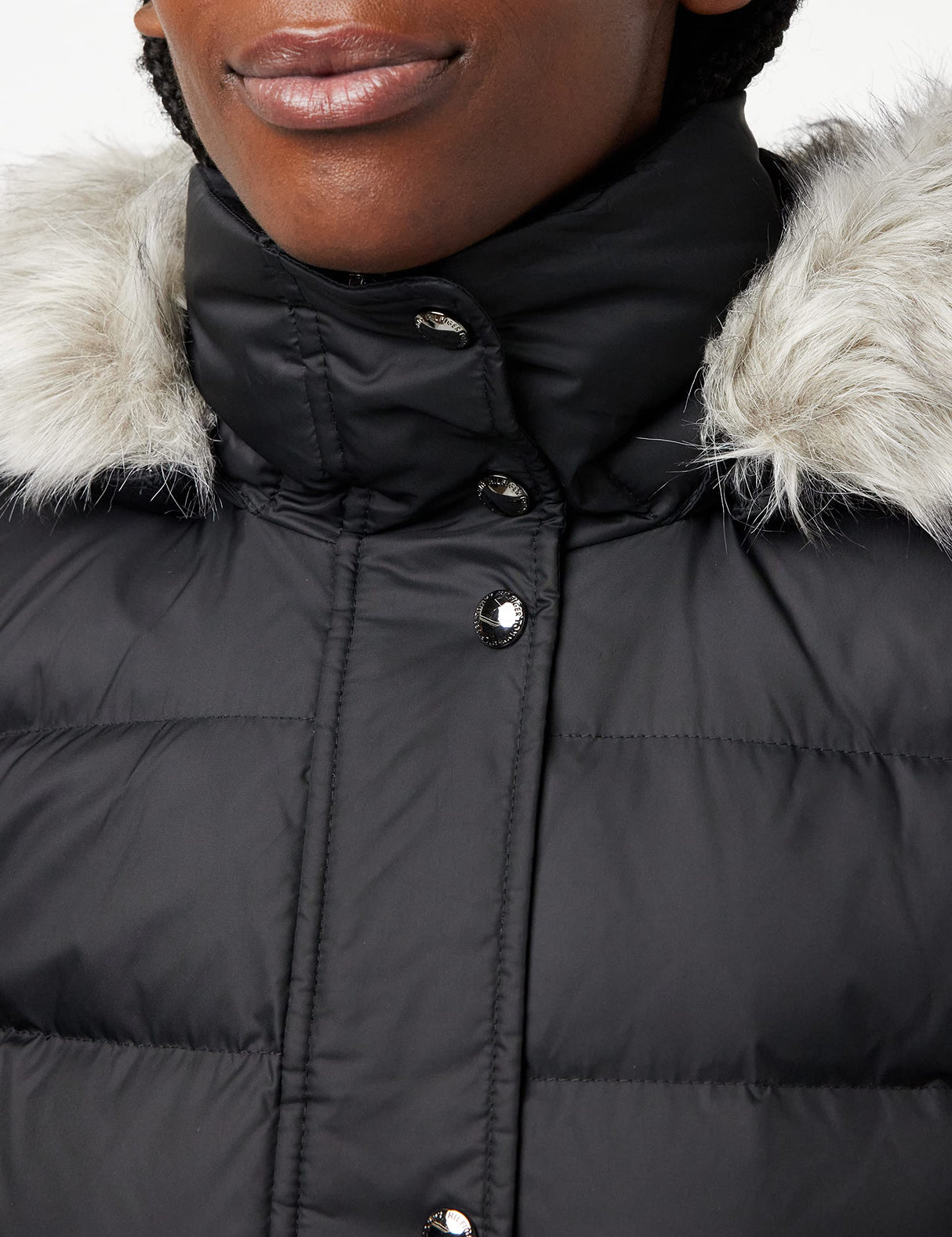 Tommy Hilfiger Chaqueta de Plumas para Mujer Tyra Down Jkt With Fur con Plumas de Pato, Negro (Black), Xs