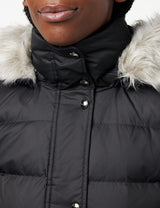 Tommy Hilfiger Chaqueta de Plumas para Mujer Tyra Down Jkt With Fur con Plumas de Pato, Negro (Black), Xs